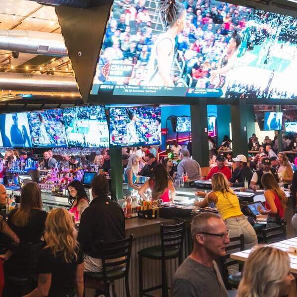 people watching basketball game